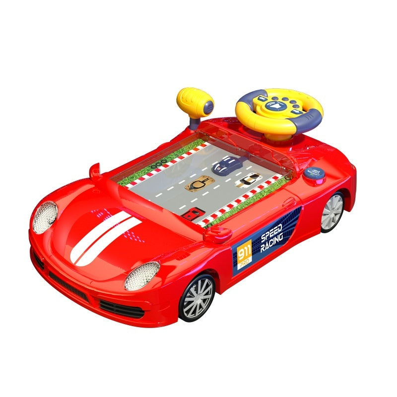 Children's Racing Car Adventure Steering Wheel Electric Desktop Game Avoid Simulated Driving Educational Toys