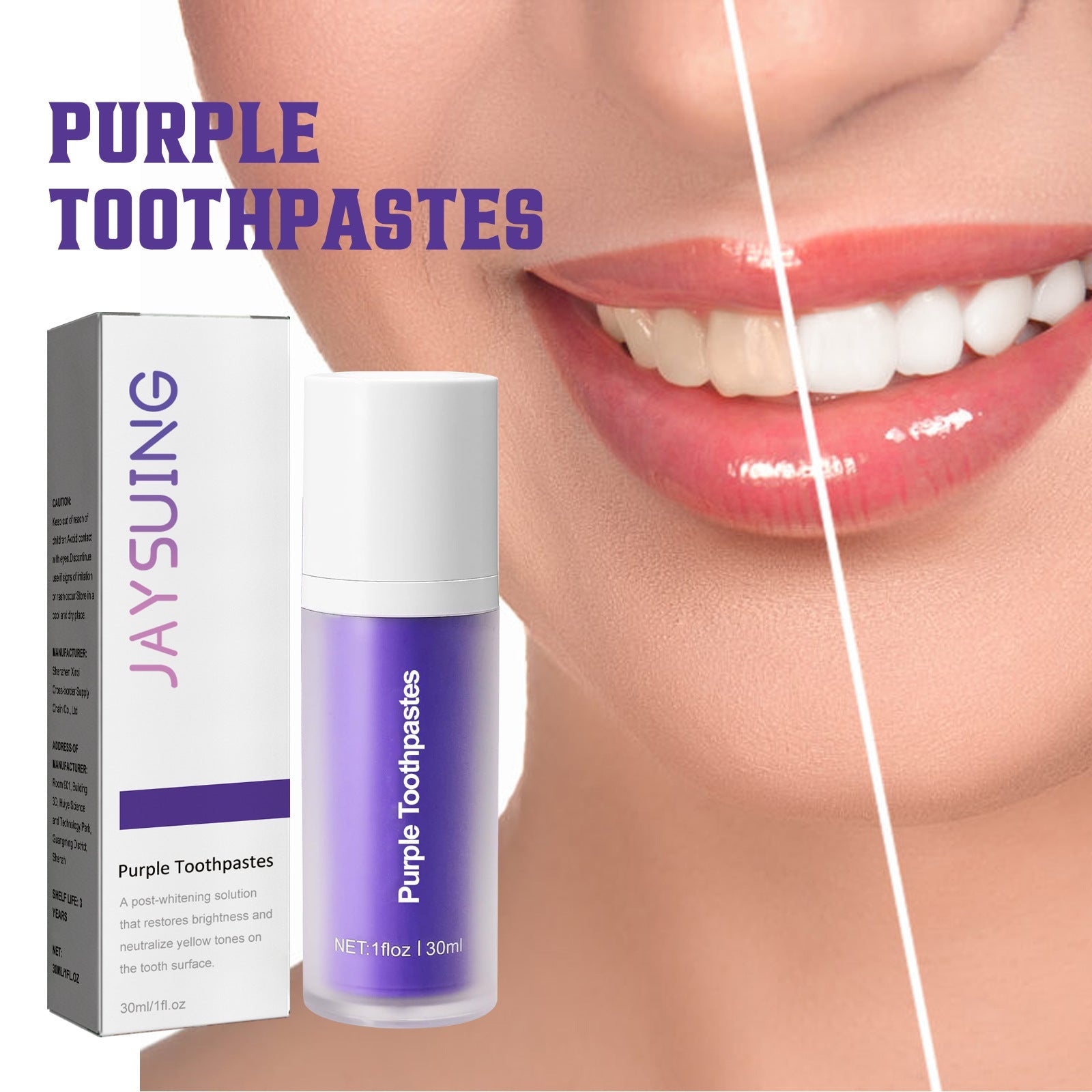 Purple Teeth Whitening Cleaning Remove Oral Odor